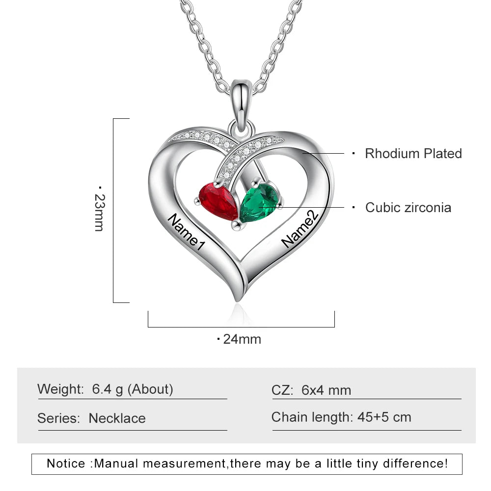 Colgante de corazón grabado con nombre personalizado para mujer Laila joyas