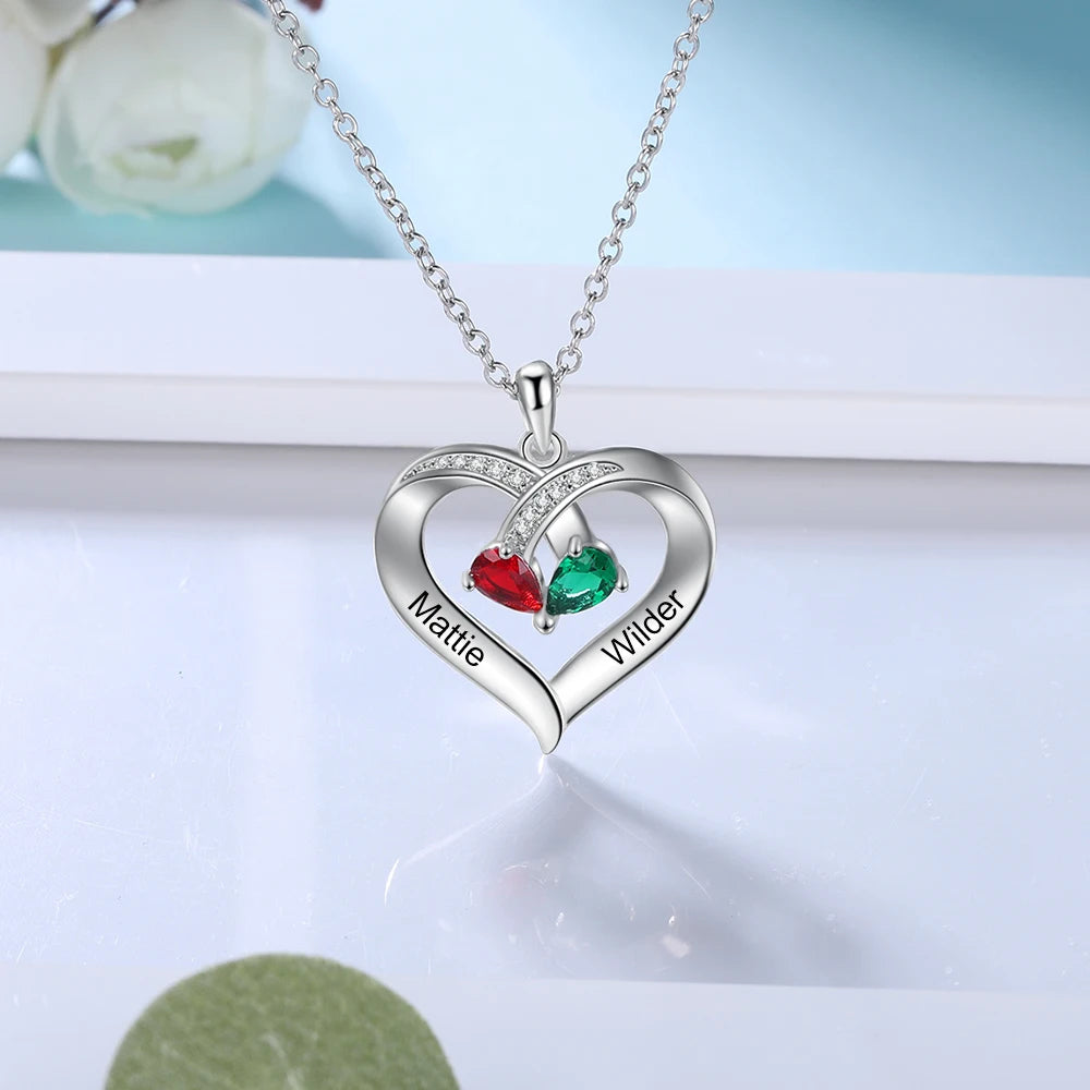 Colgante de corazón grabado con nombre personalizado para mujer Laila joyas