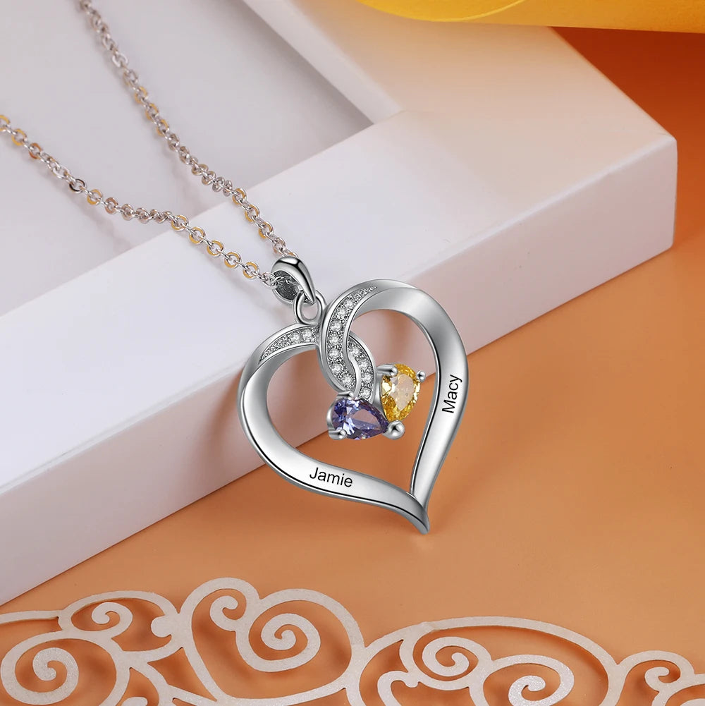 Colgante de corazón grabado con nombre personalizado para mujer Laila joyas