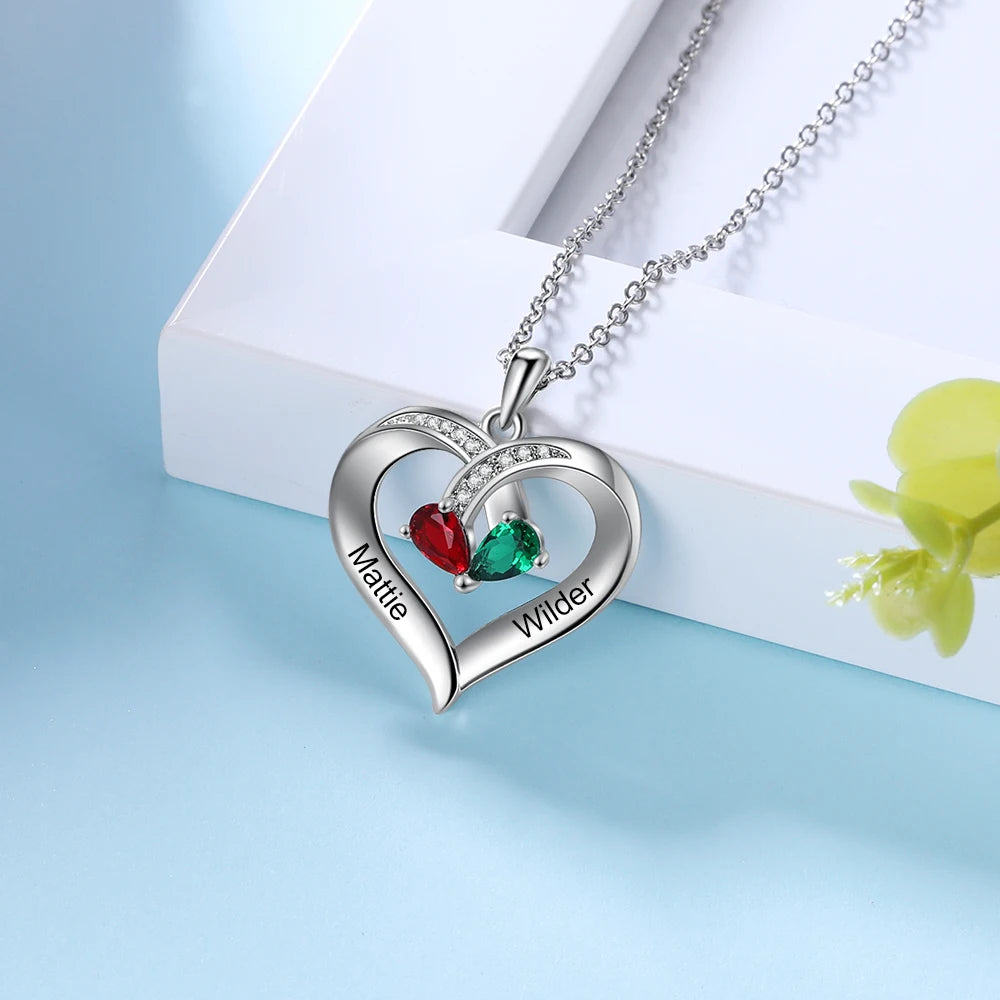 Colgante de corazón grabado con nombre personalizado para mujer Laila joyas