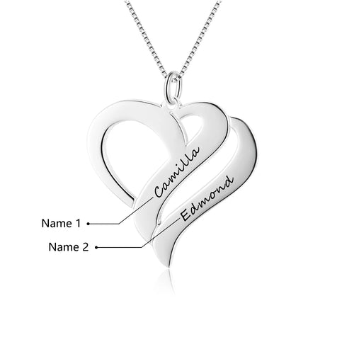 Collar con nombre grabado personalizado en forma de corazón Laila joyas