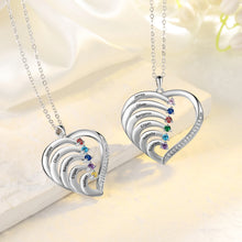 Load image into Gallery viewer, Collar de corazón personalizado de Plata de Ley 925 con 2-6 piedras de nacimiento Laila joyas