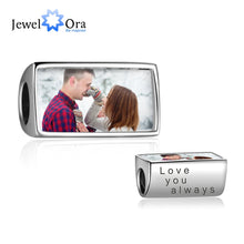 Load image into Gallery viewer, Cuentas con foto personalizadas para mujer, abalorios grabados, aptos para pulsera, collares, accesorios de fabricación de joyas (JewelOra AS101989)