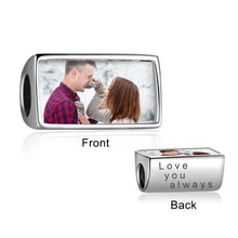 Load image into Gallery viewer, Cuentas con foto personalizadas para mujer, abalorios grabados, aptos para pulsera, collares, accesorios de fabricación de joyas (JewelOra AS101989)