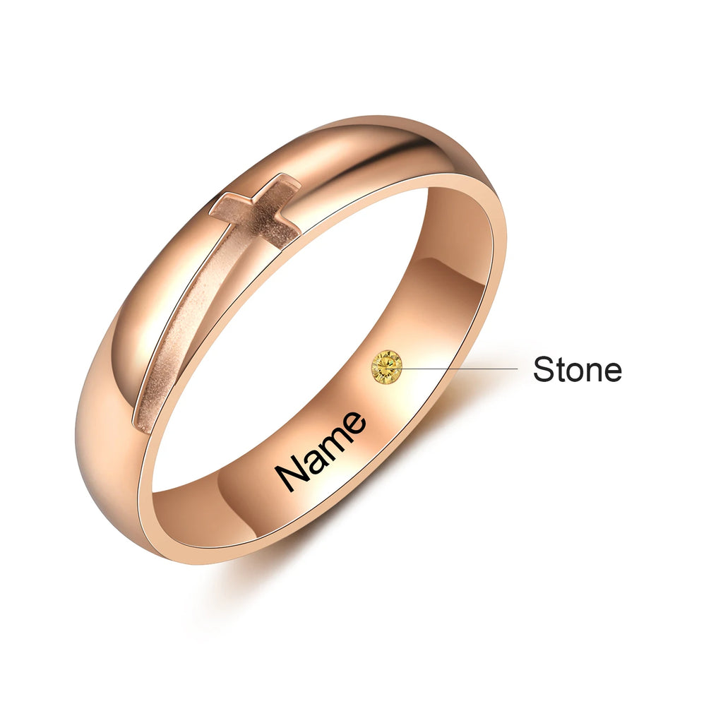 Anillos luminosos de acero inoxidable para hombre y mujer