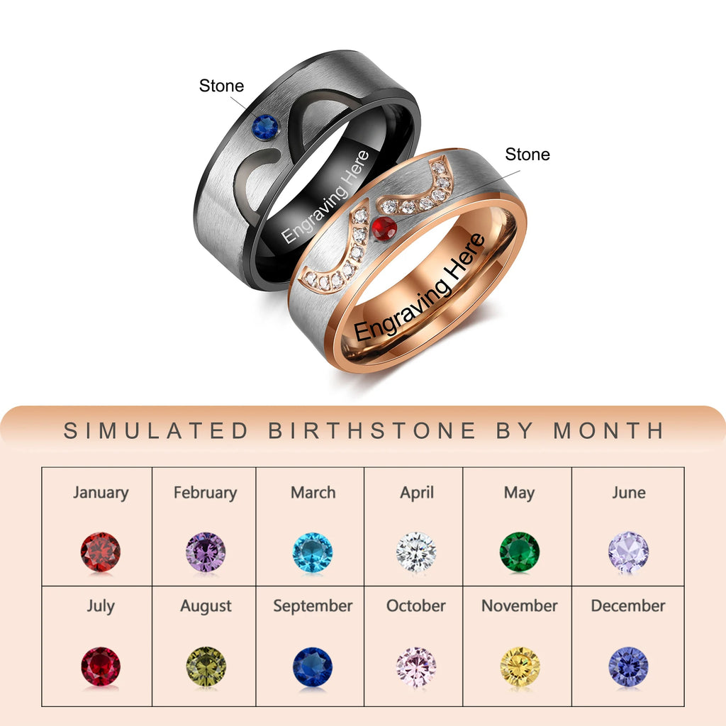 Personalized Infinity Engraved Rings