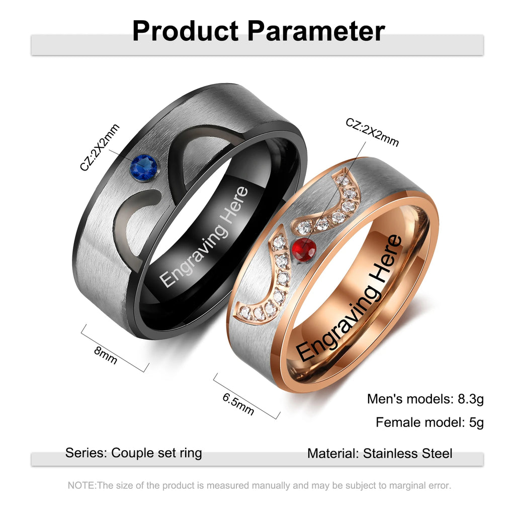 Personalized Infinity Engraved Rings