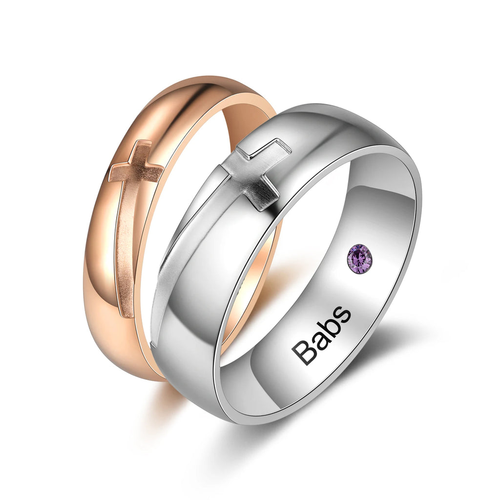 Anillos luminosos de acero inoxidable para hombre y mujer