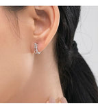 pendientes de aro de Plata de Ley 925 auténtica para mujer y niña