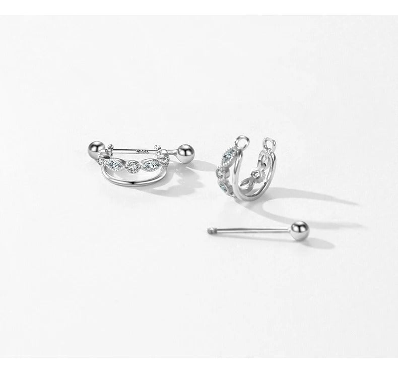 pendientes de aro de Plata de Ley 925 auténtica para mujer y niña