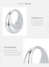 Load image into Gallery viewer, pendientes de aro de Plata de Ley 925 para mujer