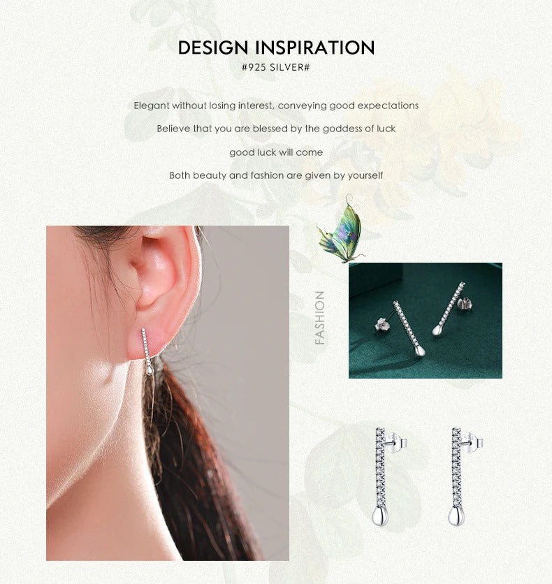 pendientes de plata de ley 925 auténtica para mujer