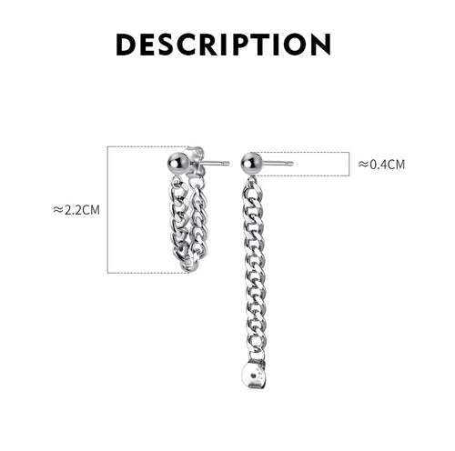 pendientes de plata de ley 100% con cierre de eslabones para mujer y hombre