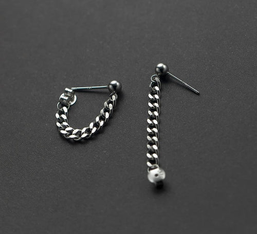 pendientes de plata de ley 100% con cierre de eslabones para mujer y hombre