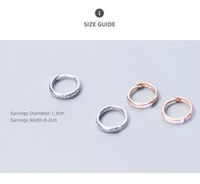 Cargar imagen en el visor de la galería, Simple Charm redondo claro Zirconia joyería de moda 100% plata esterlina 925 pendientes de aro de Color dorado para regalo de mujer