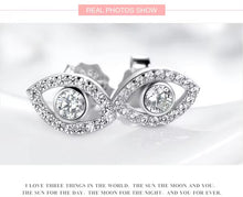 Load image into Gallery viewer, pendientes de plata de primera ley y Circonia cúbica para mujer