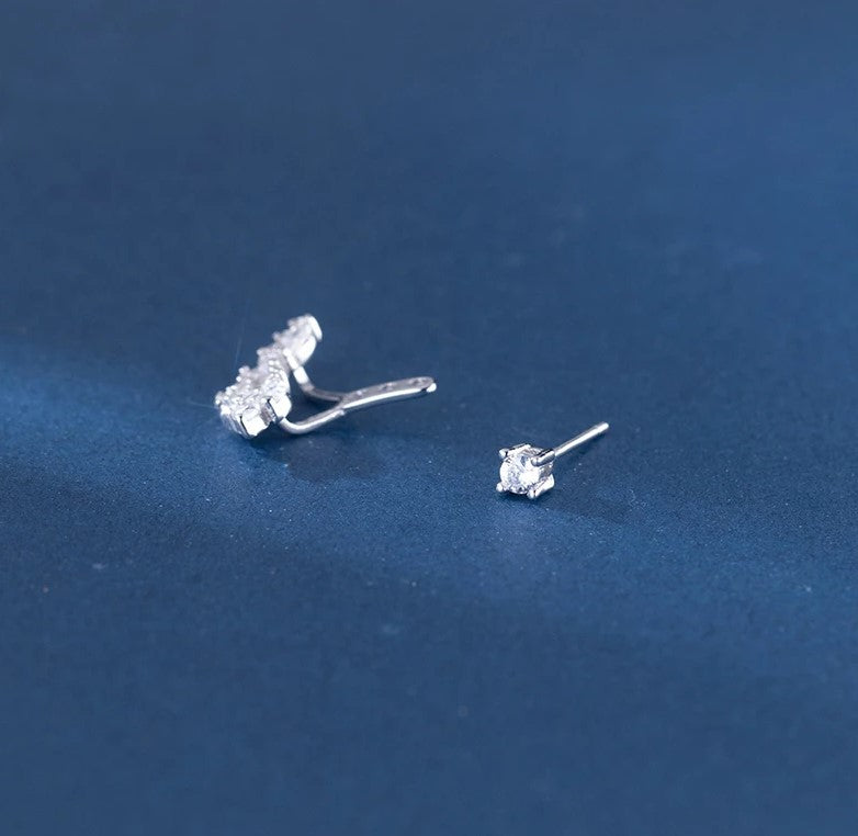 pendientes de plata de ley 925 con alas de boda para mujer