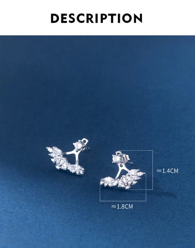 pendientes de plata de ley 925 con alas de boda para mujer