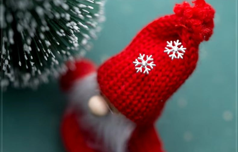 pendientes de plata de ley 925 con forma de copo de nieve para mujer, aretes pequeños