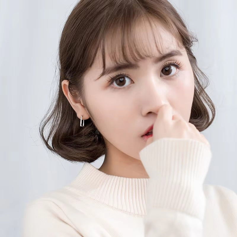 pendientes de plata de ley 925 para mujer, aretes geométricos de Color dorado