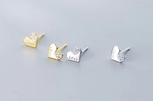 Cargar imagen en el visor de la galería, pendientes de tuerca de circonita deslumbrantes para mujer, joyería fina romántica