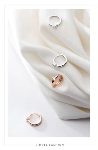 Pendientes de aro clásicos redondos de cristal para mujer