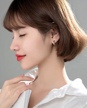 Load image into Gallery viewer, pendientes de plata de ley 925 con forma de estrella para mujer, aretes exquisitos y apilables