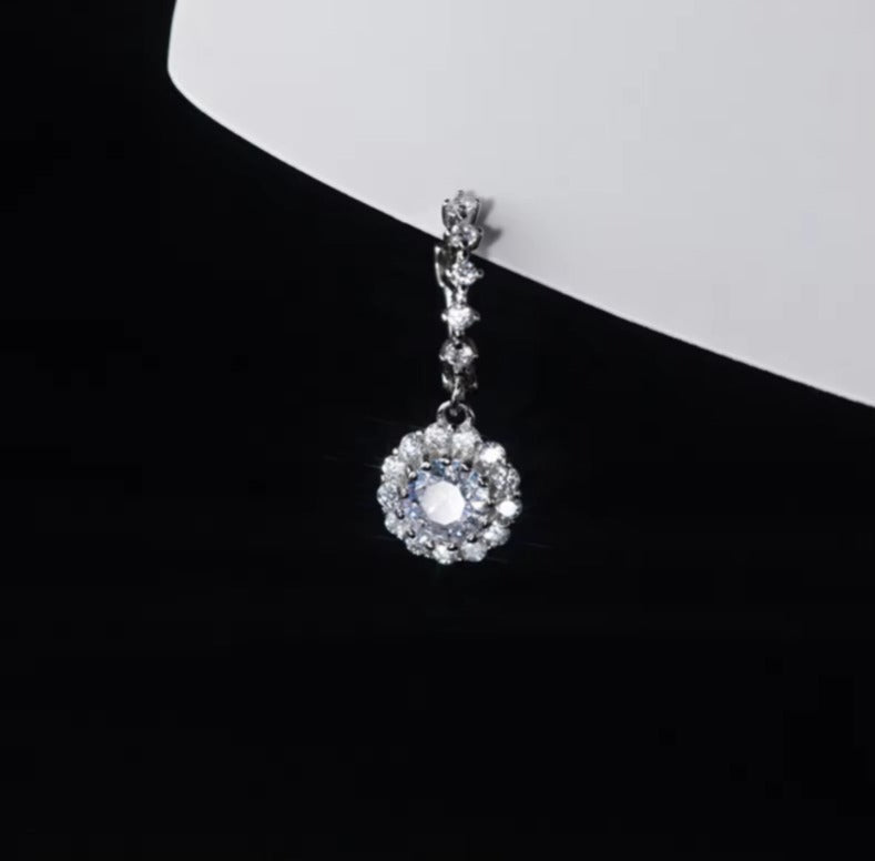 pendientes de plata de ley 925 con Circonia cúbica