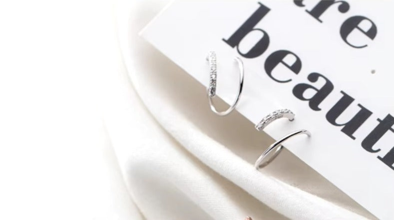 pendientes de plata de ley 925 con línea geométrica para mujer