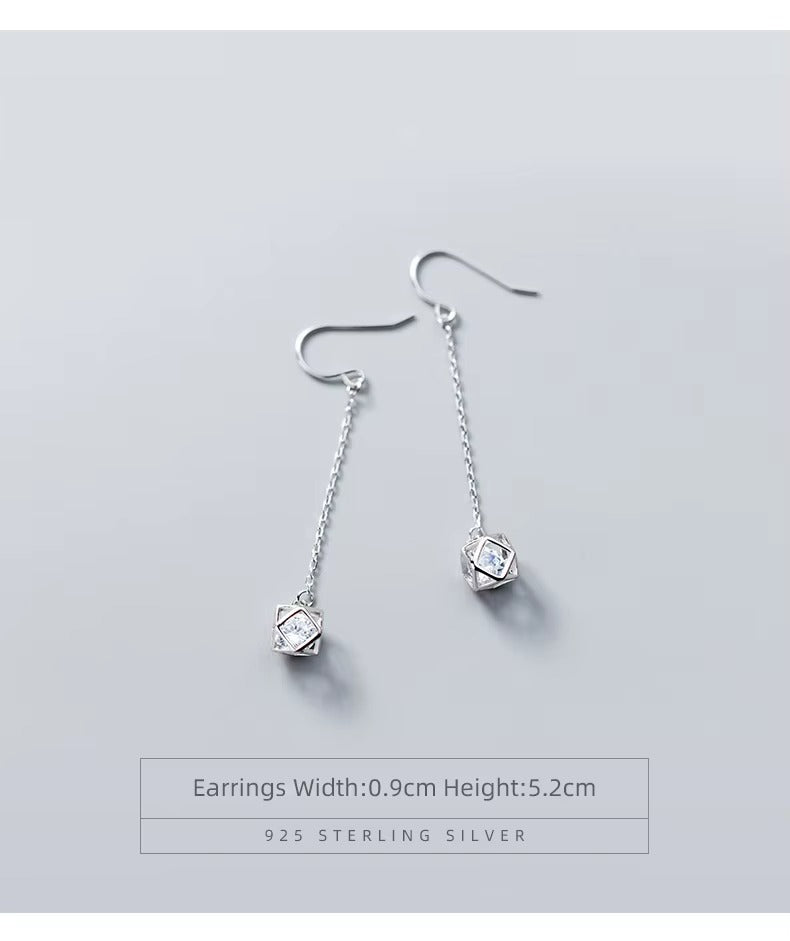 pendientes de gota de circonia cúbica para mujer, aretes de plata de ley 100% auténtica