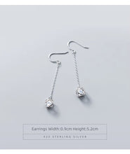 Load image into Gallery viewer, pendientes de gota de circonia cúbica para mujer, aretes de plata de ley 100% auténtica