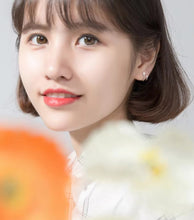 Cargar imagen en el visor de la galería, pendientes de tuerca geométricos minimalistas para mujer, de doble capa