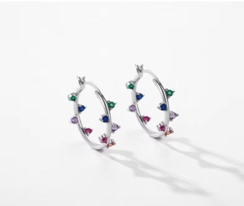 pendientes de aro de Plata de Ley 925 para mujer