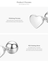 Load image into Gallery viewer, pendientes de plata de primera ley con forma de corazón para mujer