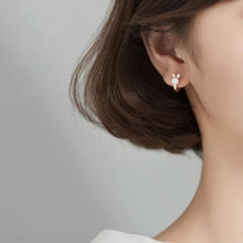 Load image into Gallery viewer, pendientes de aro de plata de ley 925 para mujer, joyería fina con forma de Mini conejo y zanahoria