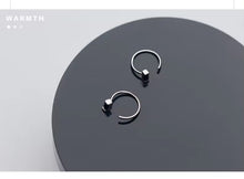 Load image into Gallery viewer, pendientes de aro de plata de obsidiana para mujer, aretes rectangulares de moda