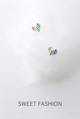 recién llegados lindo Arco Iris corazones joyería para mujeres