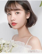 Load image into Gallery viewer, pendientes de plata de ley 925 para mujer, aretes de planta esmaltada, joyería fina, color blanco