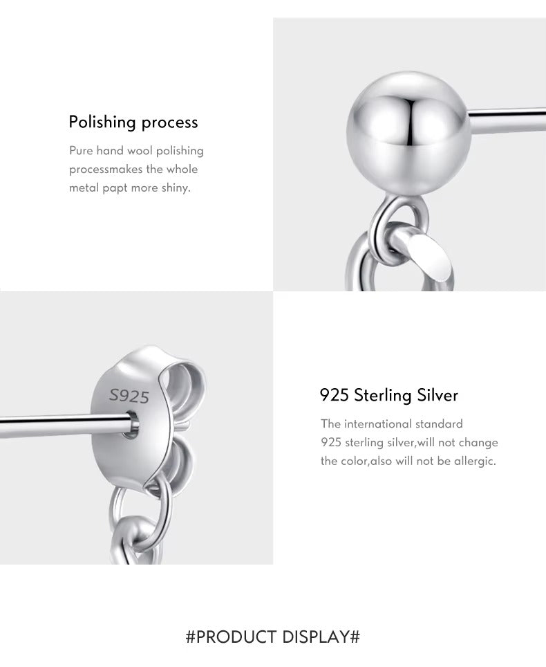 pendientes de plata de ley 925 para mujer y niña