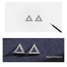 Cargar imagen en el visor de la galería, pendientes de tuerca triangulares simples para mujer, Plata de Ley 2021 925 auténtica, brillante