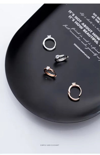 Pendientes de aro clásicos redondos de cristal para mujer