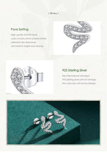 Cargar imagen en el visor de la galería, pendientes de plata esterlina 925 para mujer, aretes brillantes de serpiente de circonia cúbica