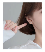 Load image into Gallery viewer, pendientes de plata de ley 925 auténtica para mujer, joyería fina brillante de Circonia cúbica