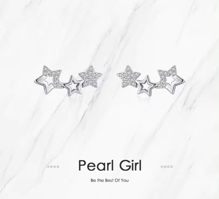 pendientes de plata de primera ley y circón para mujer