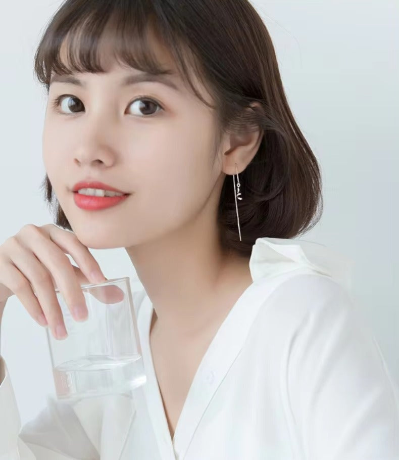 pendientes largos de plata esterlina 925 para mujer, joyería fina Original