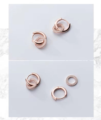 pendientes de aro brillantes para mujer