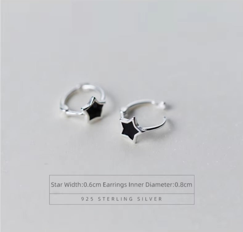 pendientes de plata de ley 925 con forma de estrella esmaltada, joyería de aniversario