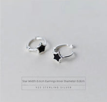 Load image into Gallery viewer, pendientes de plata de ley 925 con forma de estrella esmaltada, joyería de aniversario