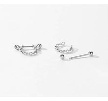 Load image into Gallery viewer, pendientes de aro de Plata de Ley 925 para mujer y niña, aretes huecos