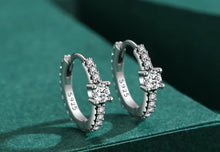 Load image into Gallery viewer, pendientes de aro de Plata de Ley 925 auténtica para mujer